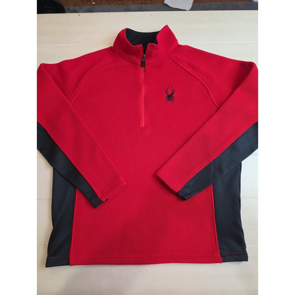 Spyder Core Sweater Mens Large red fleece pullover jacket skiing excellent L